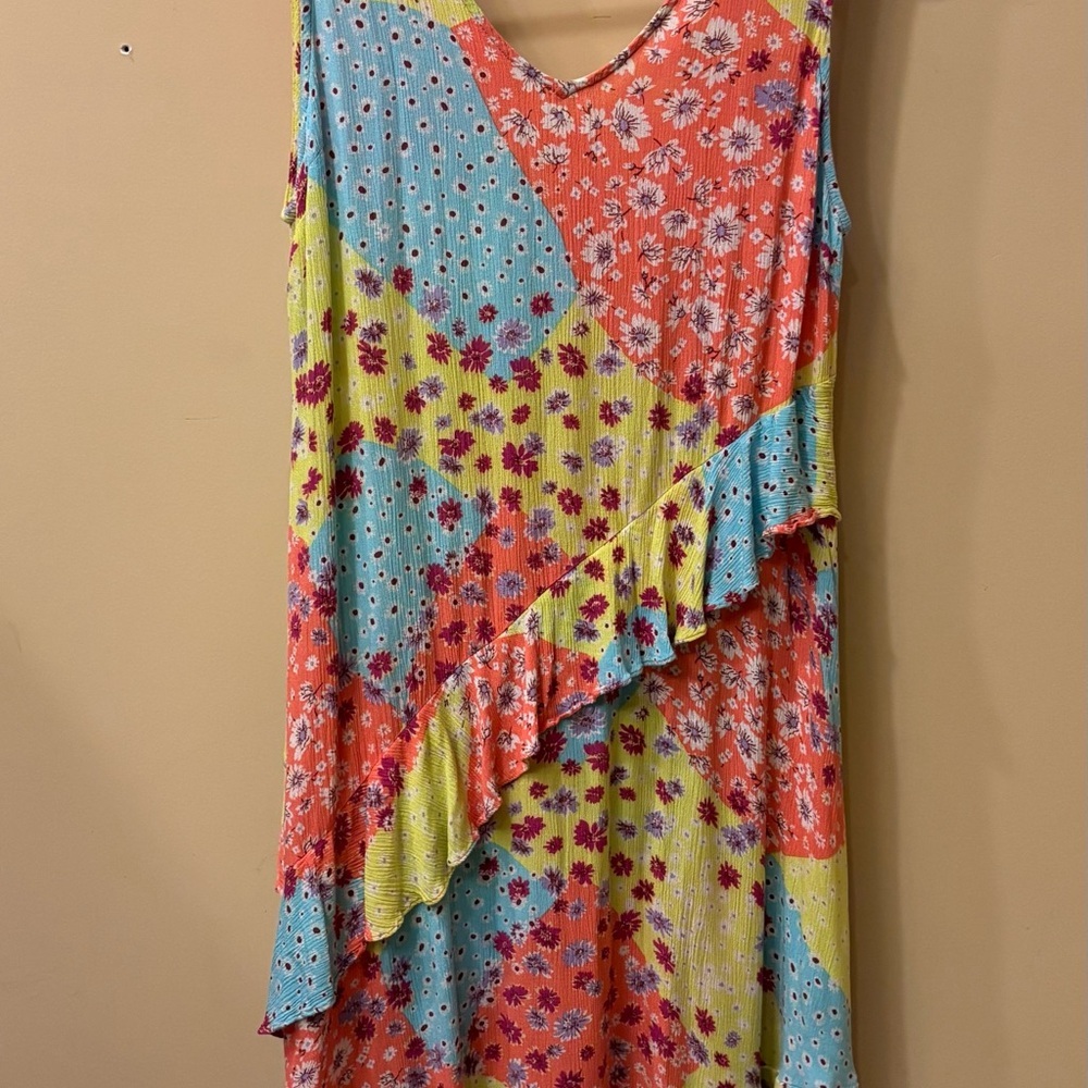 Easel Vibrant Floral Midi Dress - Picture 2 of 5